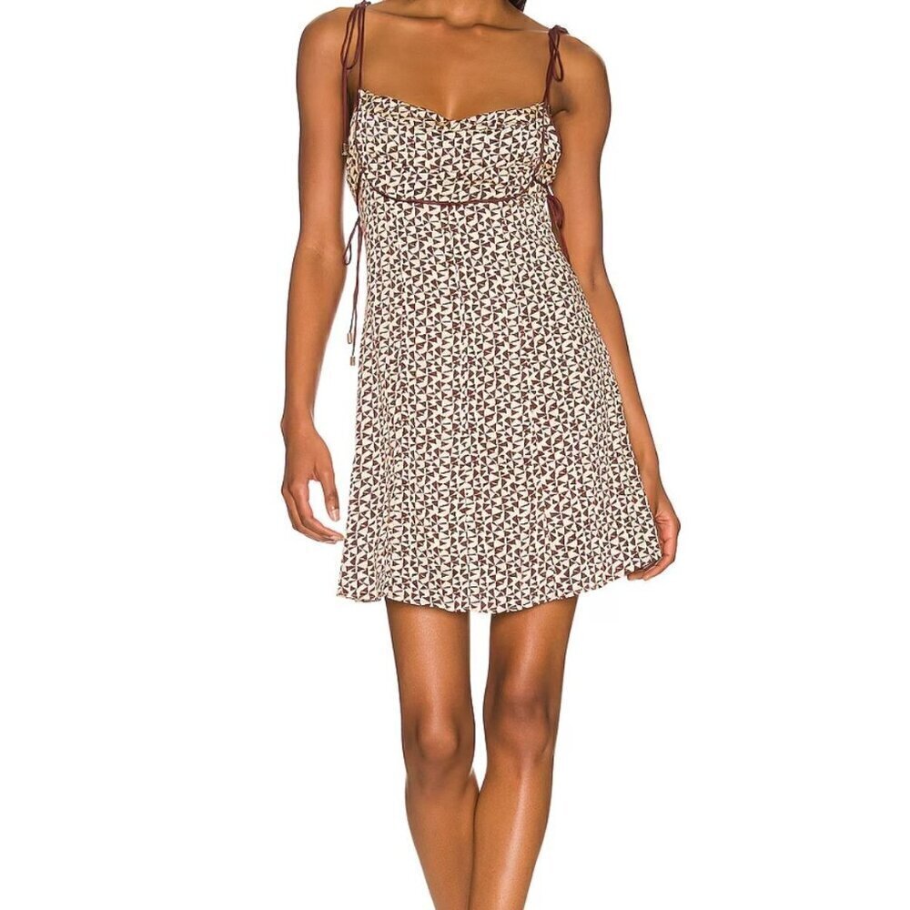 New Free People Women's Size L Kai Mini Dress Coffee Combo